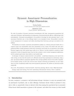 Dynamic Assortment Personalization in High Dimensions