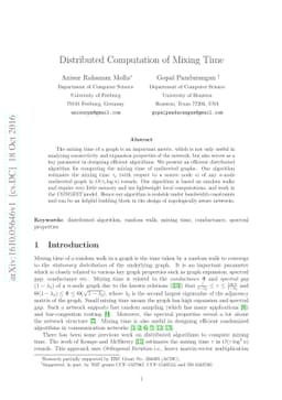Distributed Computation of Mixing Time