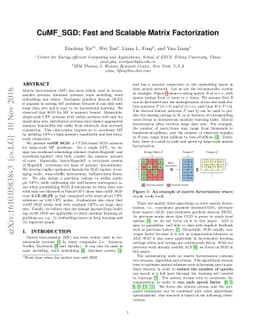 CuMF_SGD: Fast and Scalable Matrix Factorization