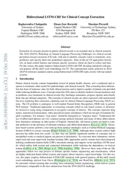 Bidirectional LSTM-CRF for Clinical Concept Extraction