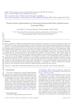 Particle Swarm Optimization for Generating Interpretable Fuzzy
  Reinforcement Learning Policies
