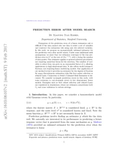 Prediction error after model search