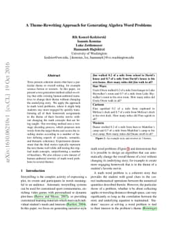 A Theme-Rewriting Approach for Generating Algebra Word Problems