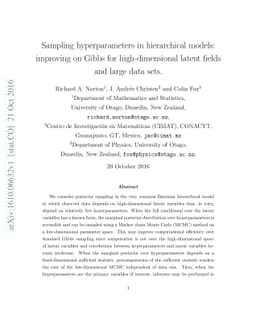 Sampling hyperparameters in hierarchical models: improving on Gibbs for
  high-dimensional latent fields and large data sets