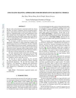 End-to-End Training Approaches for Discriminative Segmental Models