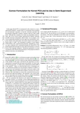 Convex Formulation for Kernel PCA and its Use in Semi-Supervised
  Learning