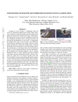 Exploitation of Semantic Keywords for Malicious Event Classification