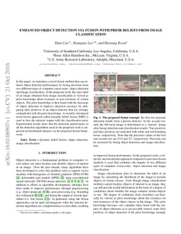 Enhanced Object Detection via Fusion With Prior Beliefs from Image
  Classification