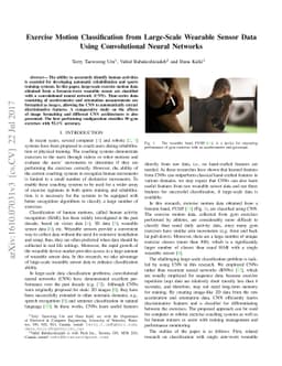Exercise Motion Classification from Large-Scale Wearable Sensor Data
  Using Convolutional Neural Networks