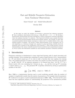 Fast and Reliable Parameter Estimation from Nonlinear Observations