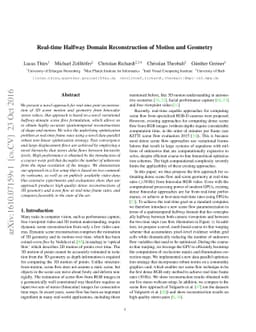 Real-time Halfway Domain Reconstruction of Motion and Geometry