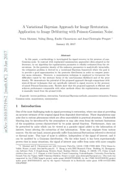 A Variational Bayesian Approach for Image Restoration. Application to
  Image Deblurring with Poisson-Gaussian Noise