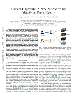 Camera Fingerprint: A New Perspective for Identifying User's Identity