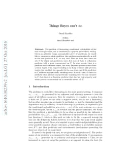 Things Bayes can't do