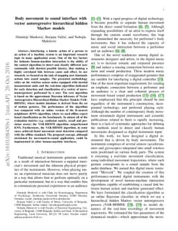 Body movement to sound interface with vector autoregressive hierarchical
  hidden Markov models