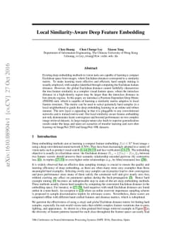 Local Similarity-Aware Deep Feature Embedding
