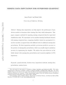 Missing Data Imputation for Supervised Learning
