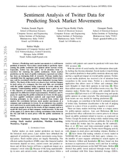 Sentiment Analysis of Twitter Data for Predicting Stock Market Movements