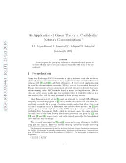 An Application of Group Theory in Confidential Network Communications