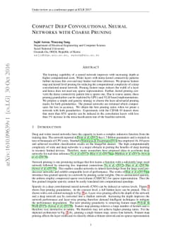 Compact Deep Convolutional Neural Networks With Coarse Pruning