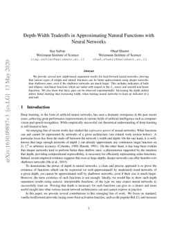 Depth-Width Tradeoffs in Approximating Natural Functions with Neural
  Networks
