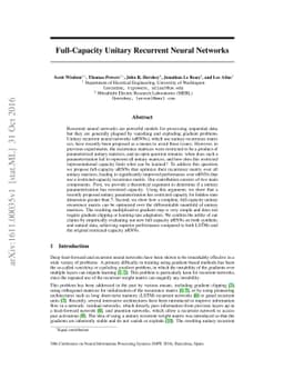 Full-Capacity Unitary Recurrent Neural Networks