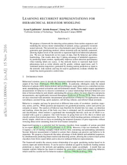 Learning recurrent representations for hierarchical behavior modeling