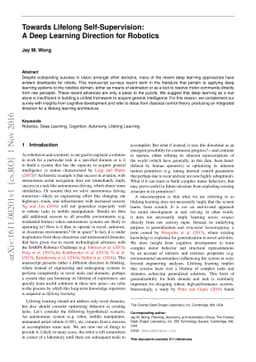 Towards Lifelong Self-Supervision: A Deep Learning Direction for
  Robotics