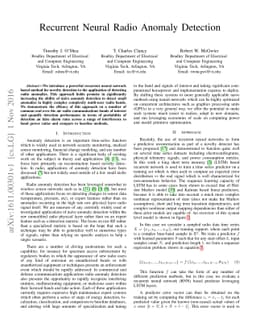Recurrent Neural Radio Anomaly Detection