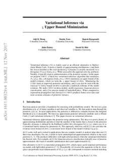 Variational Inference via $χ$-Upper Bound Minimization