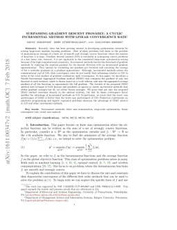 Surpassing Gradient Descent Provably: A Cyclic Incremental Method with
  Linear Convergence Rate
