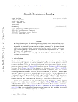 Quantile Reinforcement Learning