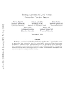 Finding Approximate Local Minima Faster than Gradient Descent