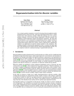 Reparameterization trick for discrete variables