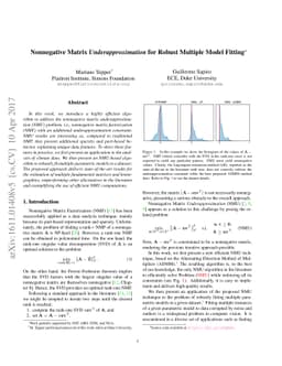 Nonnegative Matrix Underapproximation for Robust Multiple Model Fitting