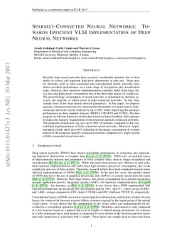 Sparsely-Connected Neural Networks: Towards Efficient VLSI
  Implementation of Deep Neural Networks