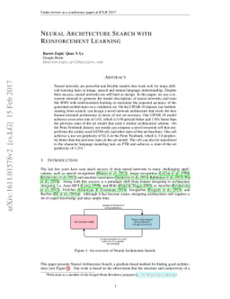 Neural Architecture Search with Reinforcement Learning