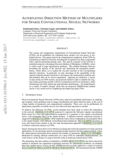 Alternating Direction Method of Multipliers for Sparse Convolutional
  Neural Networks