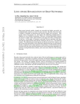 Loss-aware Binarization of Deep Networks