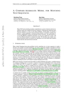 A Compare-Aggregate Model for Matching Text Sequences