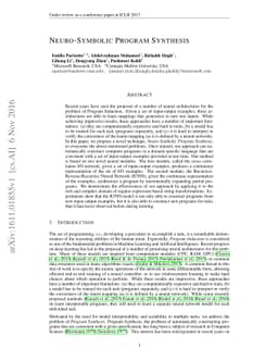 Neuro-Symbolic Program Synthesis