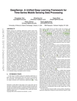 DeepSense: A Unified Deep Learning Framework for Time-Series Mobile
  Sensing Data Processing