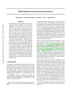 Differentiable Functional Program Interpreters