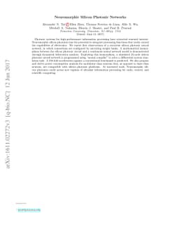 Neuromorphic Silicon Photonic Networks