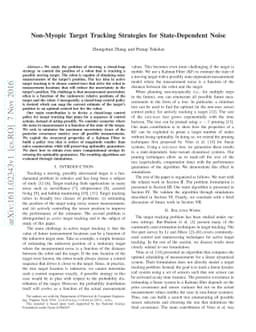 Non-Myopic Target Tracking Strategies for State-Dependent Noise