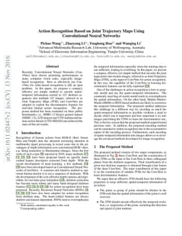 Action Recognition Based on Joint Trajectory Maps Using Convolutional
  Neural Networks