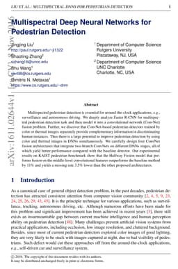 Multispectral Deep Neural Networks for Pedestrian Detection