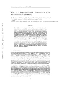 RL$^2$: Fast Reinforcement Learning via Slow Reinforcement Learning