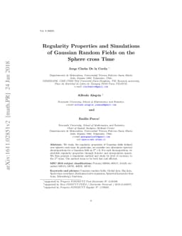 Regularity properties and simulations of Gaussian random fields on the
  Sphere cross Time