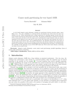 Coarse mesh partitioning for tree based AMR